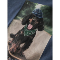 NAME IT Bluse Voto Vintage Indigo Skater Dog